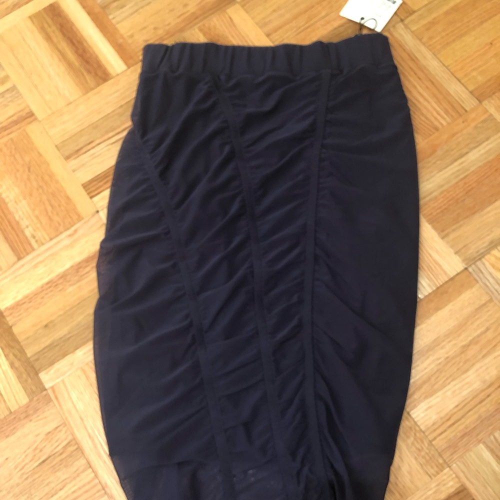 Opening Ceremony Navy Mesh and Silky Skirt